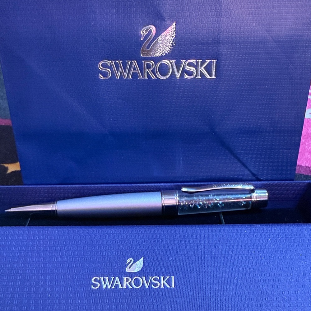 Swarovski Iridescent Blue Crystal-Accented Ballpoint Pen